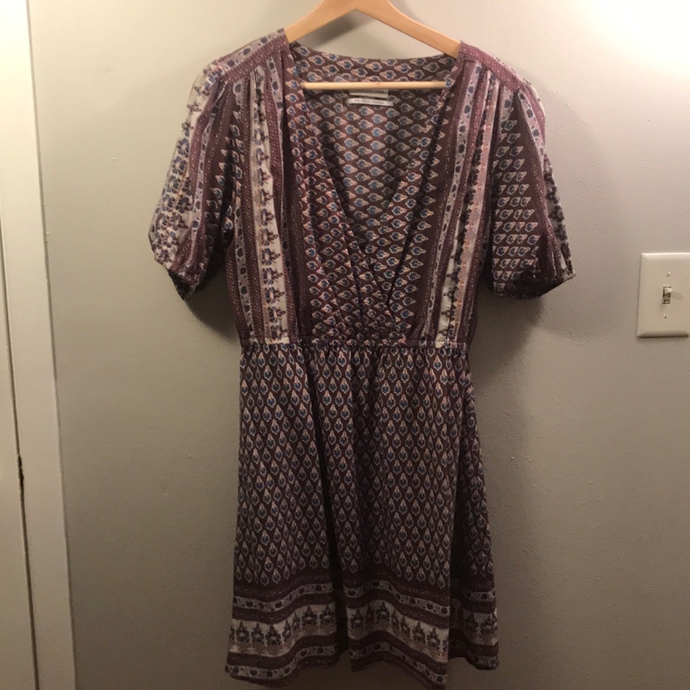 Urban outfitters purple and blue patterned dress